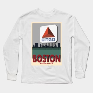 Boston Travel Poster Long Sleeve T-Shirt